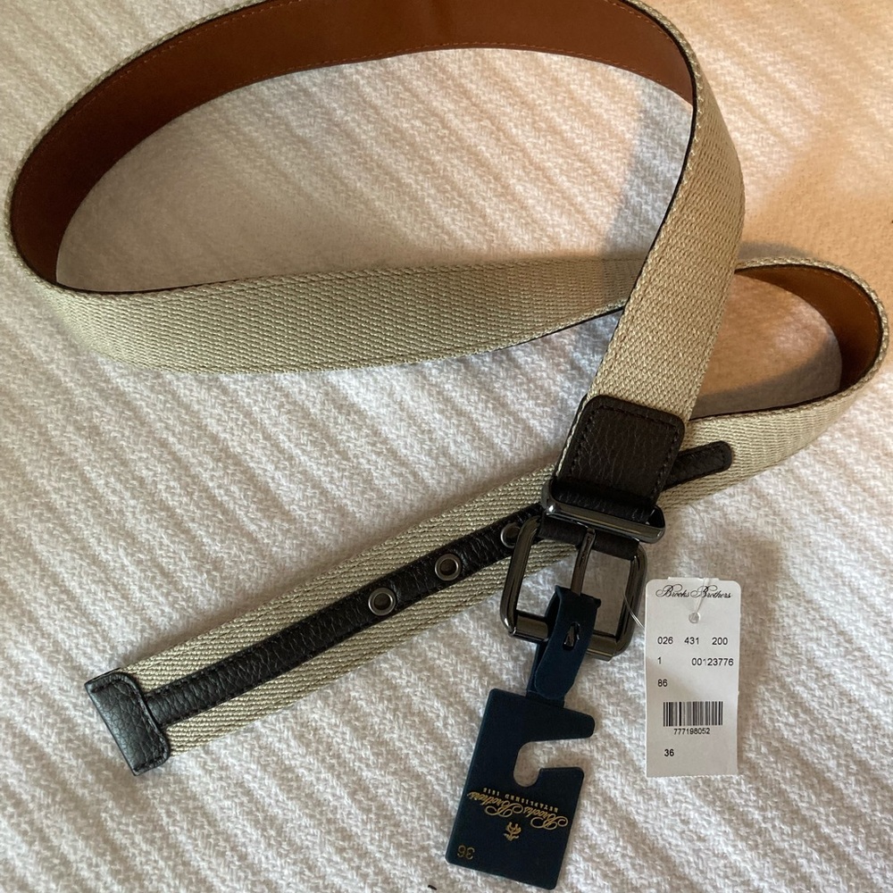 Leather and canvas Brooks Brothers belt